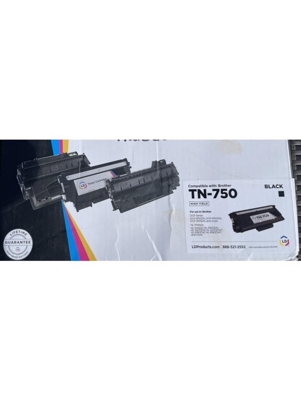 LD TN-750 High Yield Toner Cartridge New Sealed Compatible with Brother TN-750